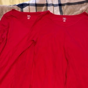 Red plain shirt